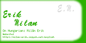 erik milan business card