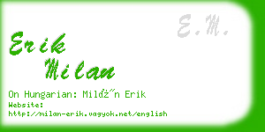 erik milan business card